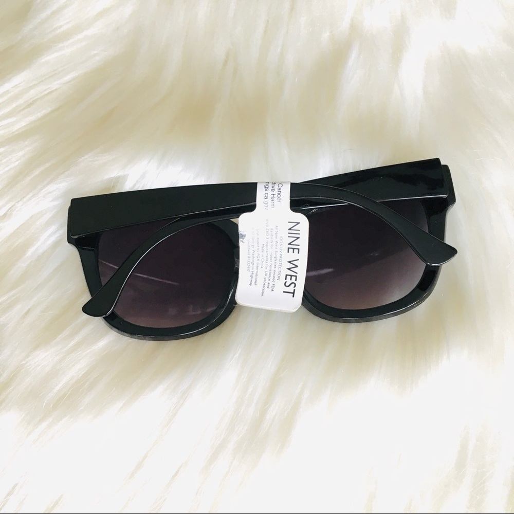 NWT Nine West Women’s Black Cateye Tinted Lens Sunglasses - Picture 8 of 9